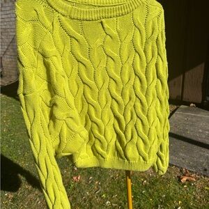 Forever 21 Bright Yellow Cable Knit Sweater